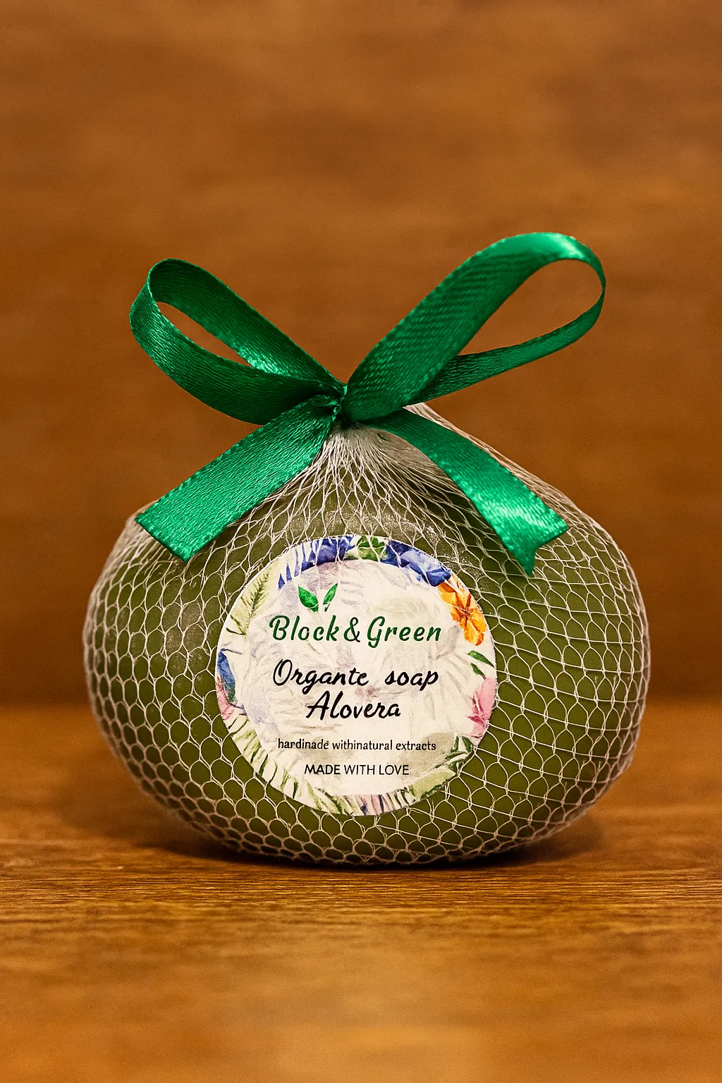 Black and Green herbal Soap (Alovera) front