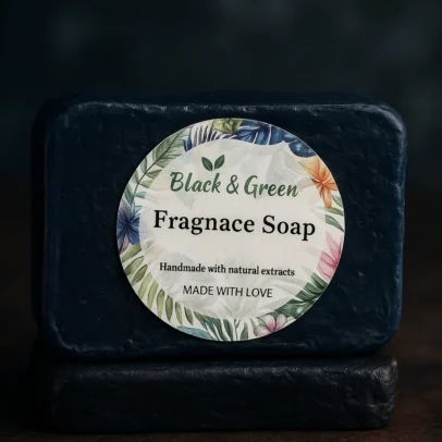 Black and Green herbal Soap (Channel) front