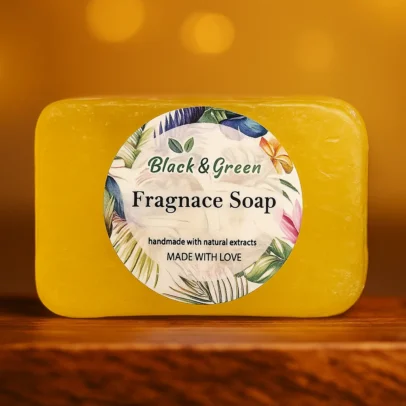 Black and Green herbal Soap (channel) front