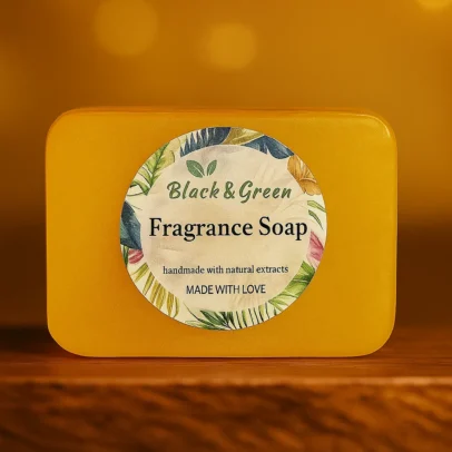 Black and Green fragrance Soap (Jasmine) front