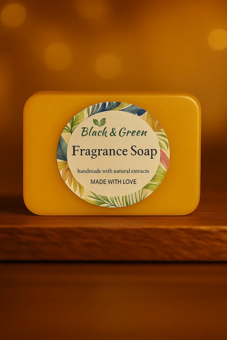 Black and Green fragrance Soap (freshful) front